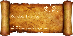 Kordos Péter névjegykártya